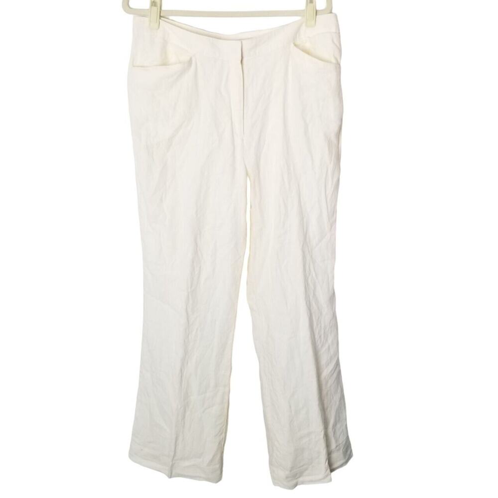 J. Jill Linen Trousers Plus Size 16 Resortwear Straight Leg High Rise Classic
